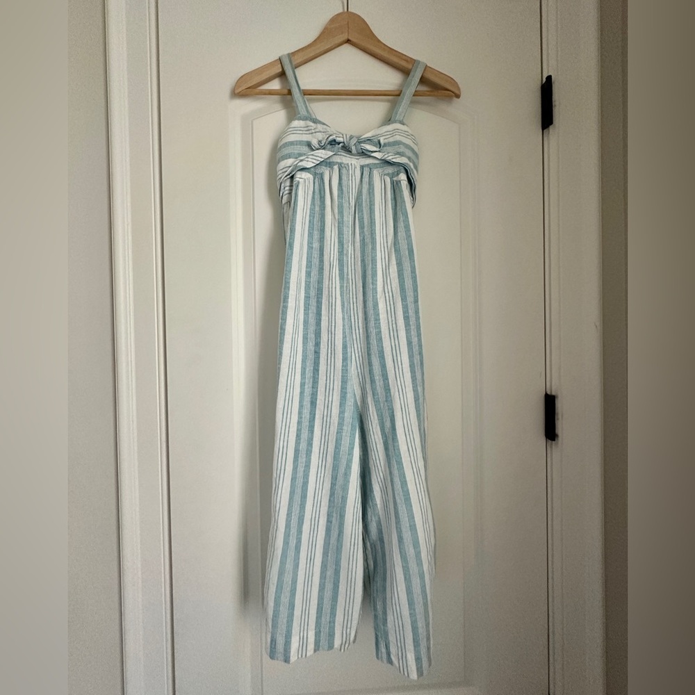 Hope & Henry Girls’ Striped Blue Jumpsuit